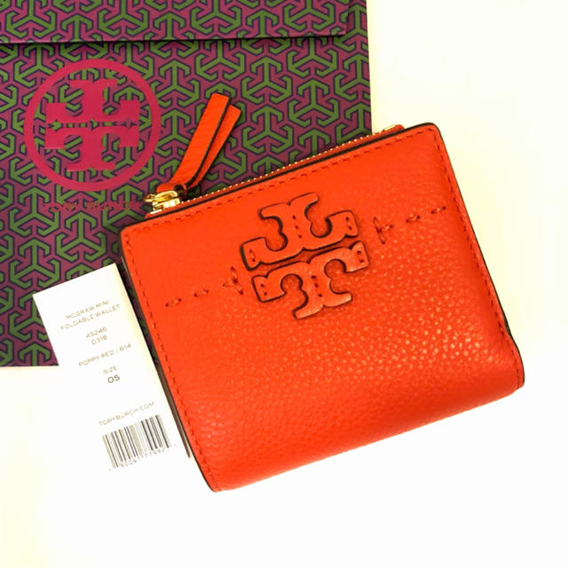 Tory Burch - TORY BURCH 折り財布 MCGRAW レッド ミニウォレット 赤の