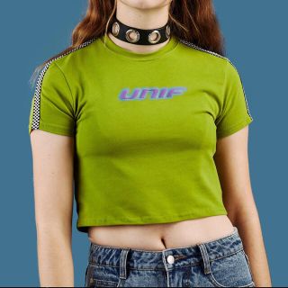 ユニフ(UNIF)のびりば様 専用 unif derby top green(Tシャツ(半袖/袖なし))