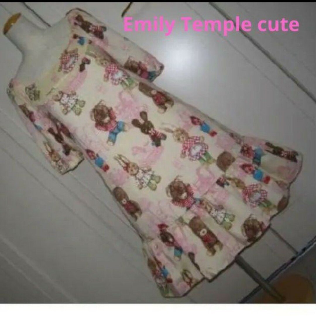 77美品 Emily Temple cute ぬいぐるみプリントワンピース