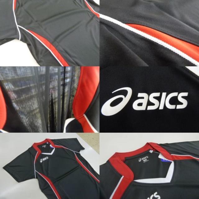 asics(アシックス)のＬ 黒赤)アシックス★XW1306 ゲームシャツ半袖 Tシャツ 薄手 吸汗速乾 スポーツ/アウトドアのスポーツ/アウトドア その他(バレーボール)の商品写真