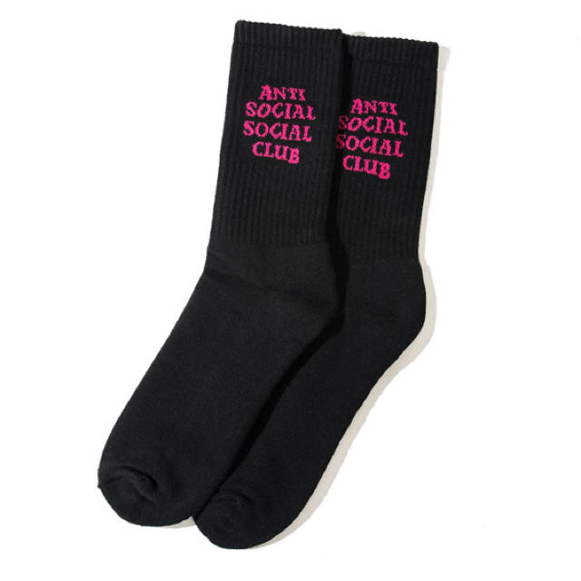 新品未開封 アンチソーシャルソーシャルクラブ 靴下 ソックス ピンクロゴ メンズのレッグウェア(ソックス)の商品写真