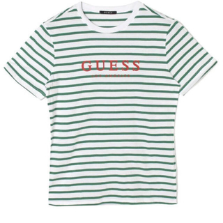 ゲス(GUESS)のGUESS 緑ボーダー Tシャツ(Tシャツ/カットソー(半袖/袖なし))