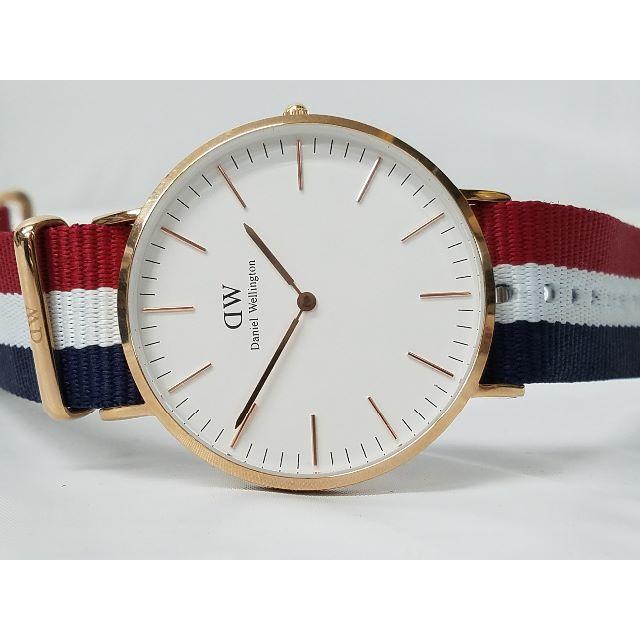 Daniel Wellington(ダニエルウェリントン)のダニエルウェリントン 腕時計 白文字盤 カラーベルト メンズの時計(腕時計(アナログ))の商品写真