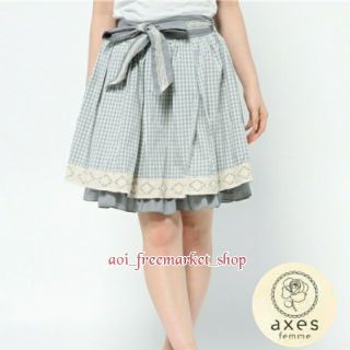 アクシーズファム(axes femme)の【新品・タグ付】axes femme ギンガムチェックスカート(ひざ丈スカート)