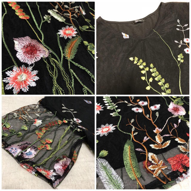 ZARA - ボタニカル刺繍チュールトップスZARAレースtodayful ZARA - ボタニカル刺繍チュールトップスZARAレースtodayful
