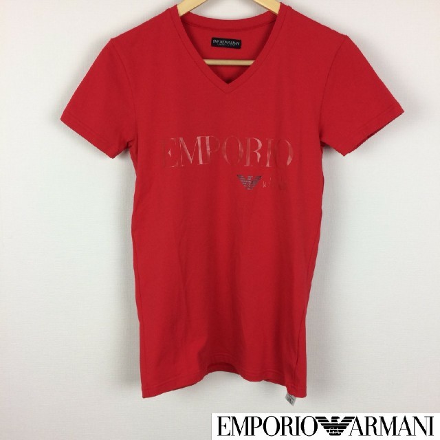 Emporio Armani(エンポリオアルマーニ)の美品 エンポリオアルマーニ 半袖Tシャツ レッド サイズS メンズのトップス(Tシャツ/カットソー(半袖/袖なし))の商品写真