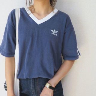 Adidas 90s Adidas ブルー ホワイトライン Tシャツ ロゴ刺繍 の通販 By T S Shop アディダスならラクマ