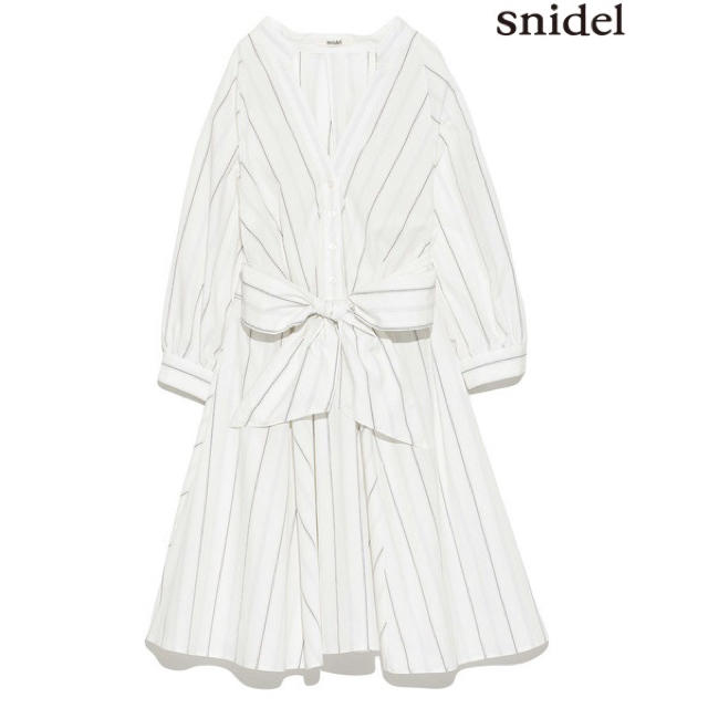 SNIDEL(スナイデル)のSNIDEL ウエストリボンシャツワンピース レディースのワンピース(ひざ丈ワンピース)の商品写真