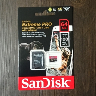 サンディスク(SanDisk)の新品未使用 microSD SanDisk Extreme PRO 64GB

(その他)