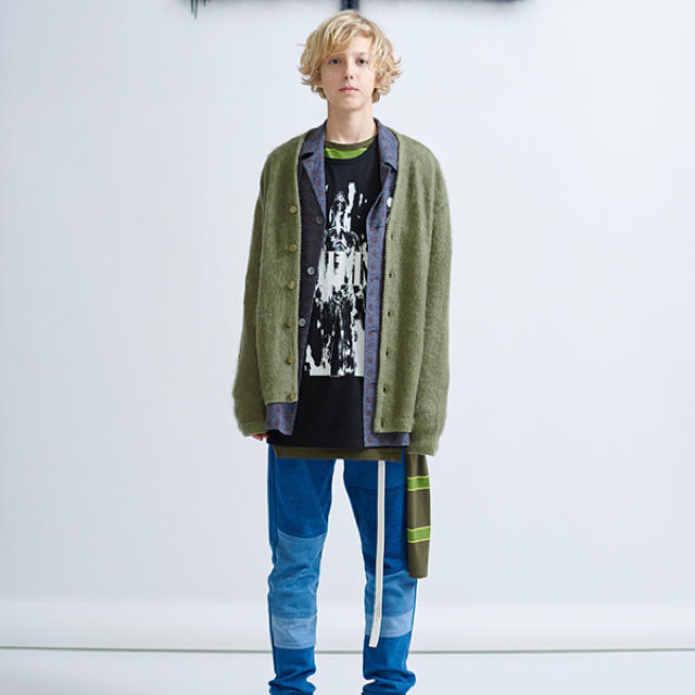 17AW LAD MUSICIAN モヘアカーディガン オリーブ 新品 完売