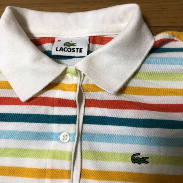 LACOSTE(ラコステ)のラコステ　美品　マルチボーダー　ポロシャツ レディースのトップス(ポロシャツ)の商品写真