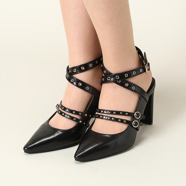 Crayme,(クレイミー)のnonnon様8月中お取り置き＊crayme, Cloth Belt Pumps レディースの靴/シューズ(ハイヒール/パンプス)の商品写真