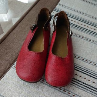 Belle & sofa 靴 レッド 23.5(ハイヒール/パンプス)