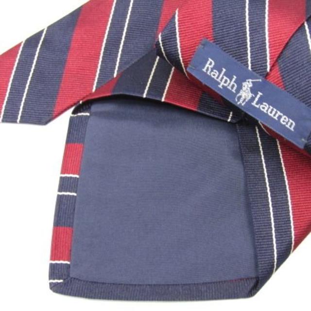 Ralph Lauren(ラルフローレン)の良品 ラルフローレン ネクタイ 濃紺/濃赤紫ストライプ USED メンズのファッション小物(ネクタイ)の商品写真