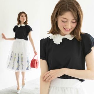 トッコ(tocco)の新品未使用タグ付♡tocco甘め清楚でグッドガールな3Dフラワーレースブラウス(シャツ/ブラウス(半袖/袖なし))