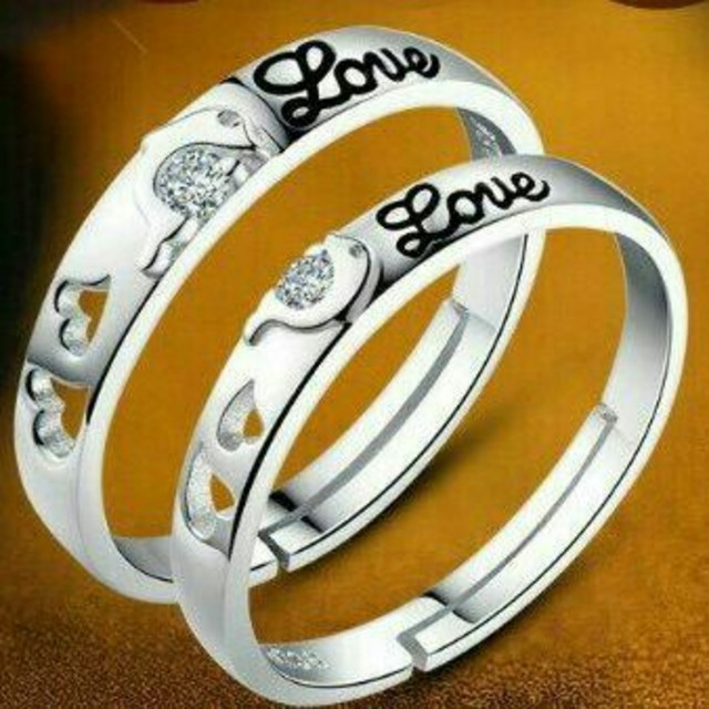 カップルデザイン ペアリング 2個セット czジルコニア 指輪 リング  レディースのアクセサリー(リング(指輪))の商品写真