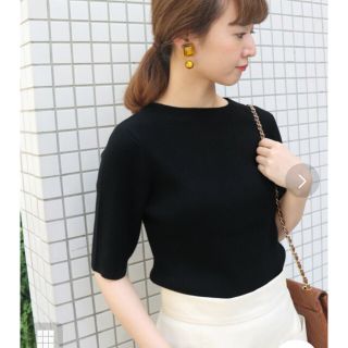 ザラ(ZARA)のリブトップス ボートネック(カットソー(半袖/袖なし))