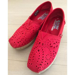 スケッチャーズ(SKECHERS)の美品☆ SKECHERS (スケッチャーズ) 赤スリッポン(スリッポン/モカシン)