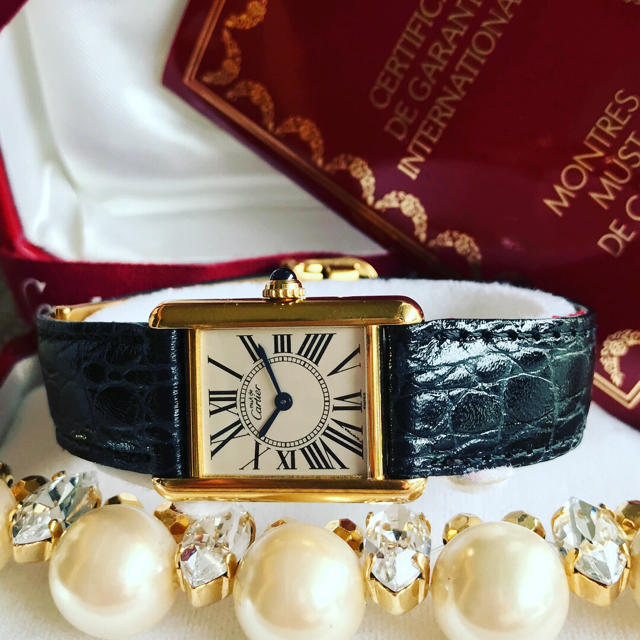 Cartier(カルティエ)の保証書付 美品♡ カルティエ マストタンク オパラン SM Dバックル 腕時計 レディースのファッション小物(腕時計)の商品写真