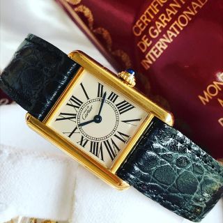 カルティエ(Cartier)の保証書付 美品♡ カルティエ マストタンク オパラン SM Dバックル 腕時計(腕時計)