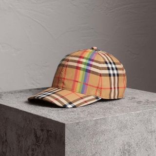 バーバリー(BURBERRY)のBurberry レインボー ヴィンテージチェック ベースボールキャップ(キャップ)