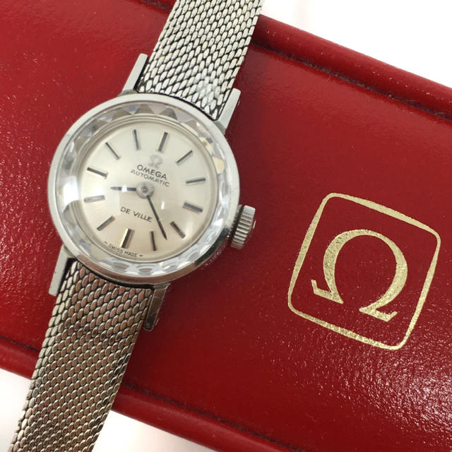 お歳暮 値引き可能 オメガ - OMEGA カットガラス シルバー 正規品 稼働品 自動巻き デビル 腕時計