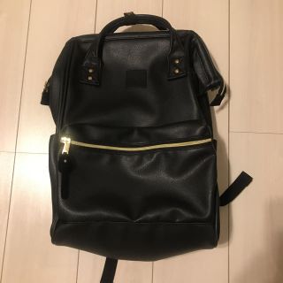アネロ(anello)の【anello】レザー調黒リュック(リュック/バックパック)