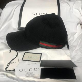 グッチ(Gucci)のgucci ベースボールキャップ ブラック サイズXL 確実正規品 最終値下げ(キャップ)