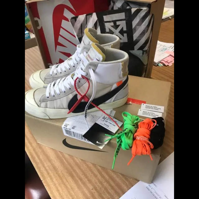 nike offwhite the ten blazer orange 25cm