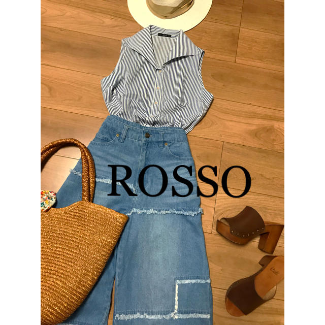 ROSSO(ロッソ)の☆rosso☆ロッソ ストライプノースリーブシャツ レディースのトップス(シャツ/ブラウス(半袖/袖なし))の商品写真