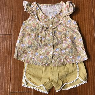 ベビーギャップ(babyGAP)のセットアップ花柄ブラウスショートパンツ90(ブラウス)