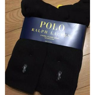 ポロラルフローレン(POLO RALPH LAUREN)の★ポロラルフローレン★コットンソックス5足セット新品黒ブラックビジネス通勤通学(ソックス)