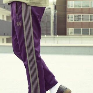 Needles - needles トラックパンツ 紫 17ss ナロータイプの通販 by
