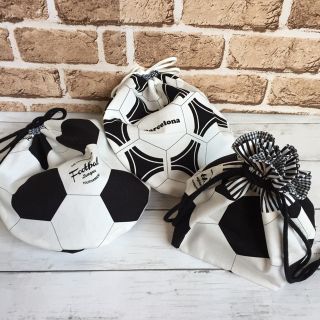 【◇♡☆様専用】83 ハンドメイド サッカーボール柄 お弁当袋(外出用品)