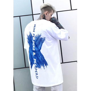 Ｔシャツ ★特価★超人気 ロング丈 hiphop ストリート系 韓国系(Tシャツ/カットソー(半袖/袖なし))