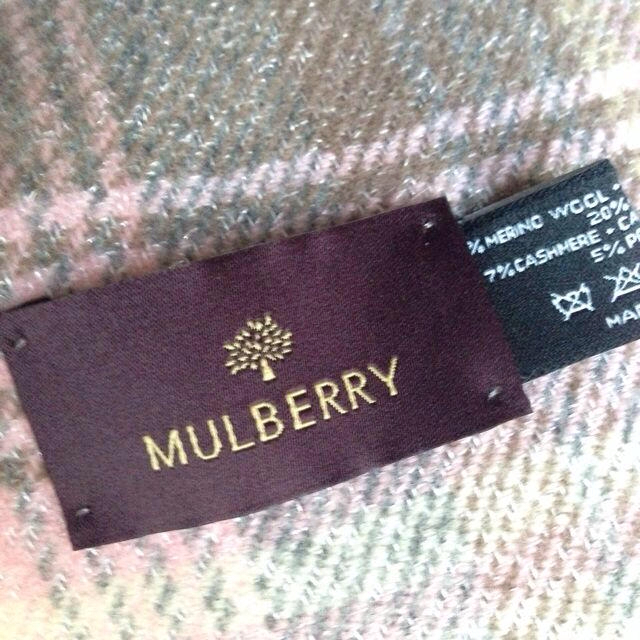 Mulberry(マルベリー)のカシミヤ混チェック柄マフラー レディースのファッション小物(マフラー/ショール)の商品写真