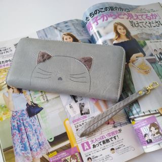 可愛い猫 デザイン レディース 長財布 ラウンドファスナー  収納豊富 新品(財布)