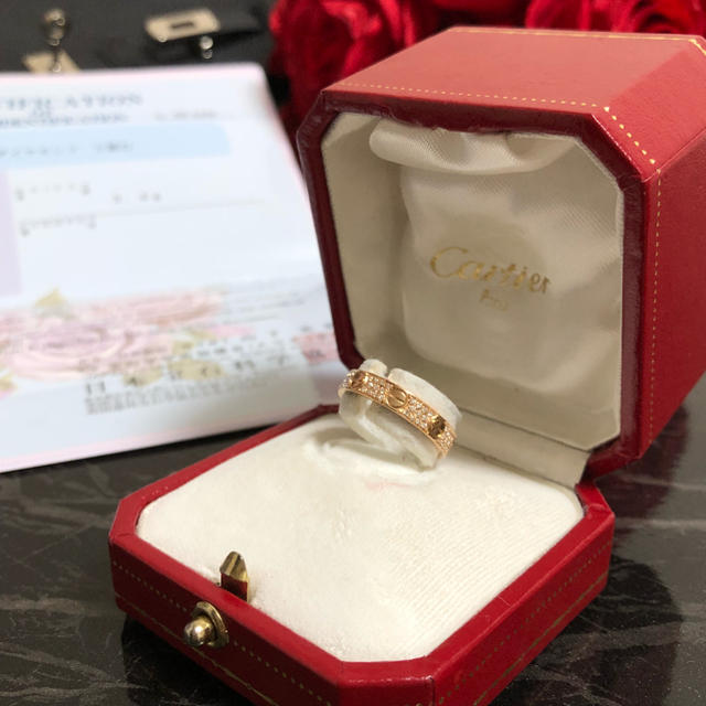 Cartier カルティエ ミニラブリング パヴェ ダイヤ 鑑定書あり 52