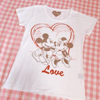 ディズニー(Disney)のミッキー＆ミニー 半袖Tシャツ 白(Tシャツ(半袖/袖なし))