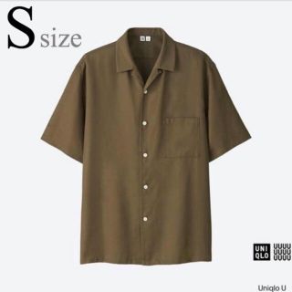 ユニクロ(UNIQLO)の【完売品】ユニクロU オープンカラーシャツ カーキ Sサイズ(シャツ)