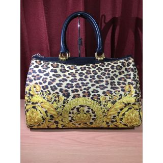 ジャンニヴェルサーチ(Gianni Versace)の美品 ヴェルサーチ レオパード トートバッグ(ハンドバッグ)