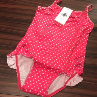 プチバトー(PETIT BATEAU)のプチバトー 18SS ドットプリントワンピース水着 未発売サイズ36m 新品(水着)