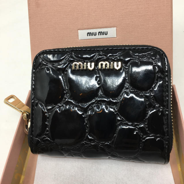 miumiu - 美品☺︎MIU MIU ミュウミュウ コインケース エナメル ブラック クロコの通販 by yunny yunny