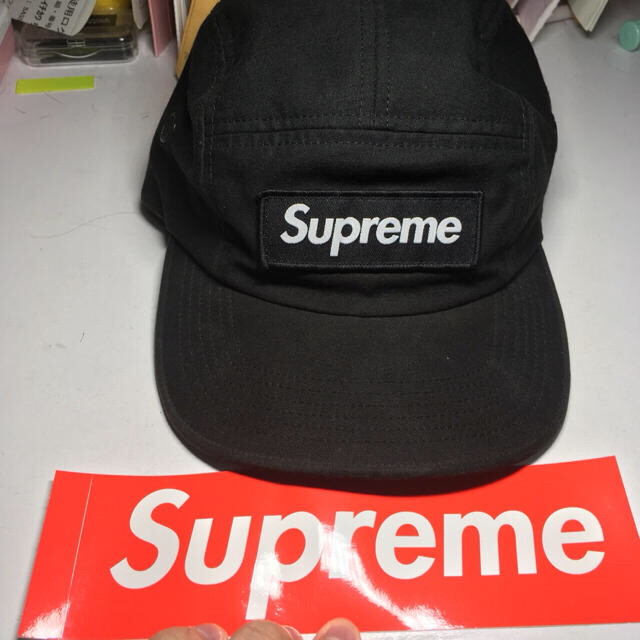 supreme キャップ 黒 18ss week1