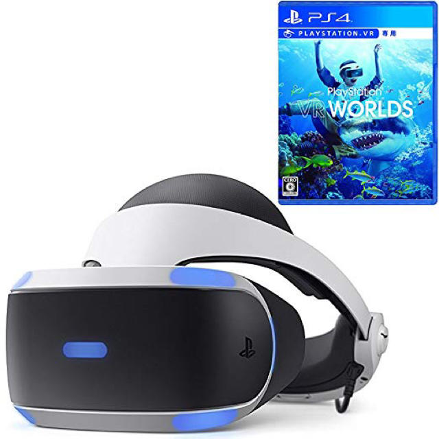 PlayStation VR(プレイステーションヴィーアール)の【新型】PS VR Camera同梱版 + VR WORLDS エンタメ/ホビーのゲームソフト/ゲーム機本体(家庭用ゲーム機本体)の商品写真