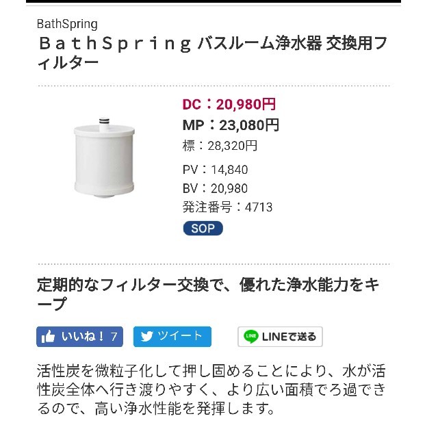 【Amway】BathSpring 交換用フィルター インテリア/住まい/日用品のキッチン/食器(浄水機)の商品写真