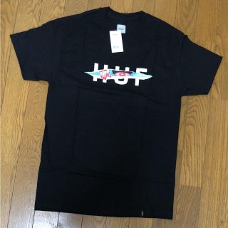 ハフ(HUF)の新品 日本未入荷☆HUF ripped ロゴTシャツ Sサイズ 黒 ユニセックス(Tシャツ/カットソー(半袖/袖なし))