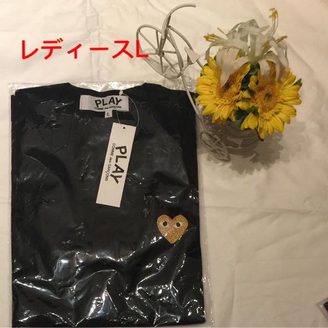 レディース【L】Tシャツ半袖大人気プレイコムデギャルソン