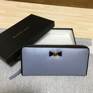 マリークワント(MARY QUANT)のマリークワント 長財布 エピリボン パース ブルー 牛革(財布)