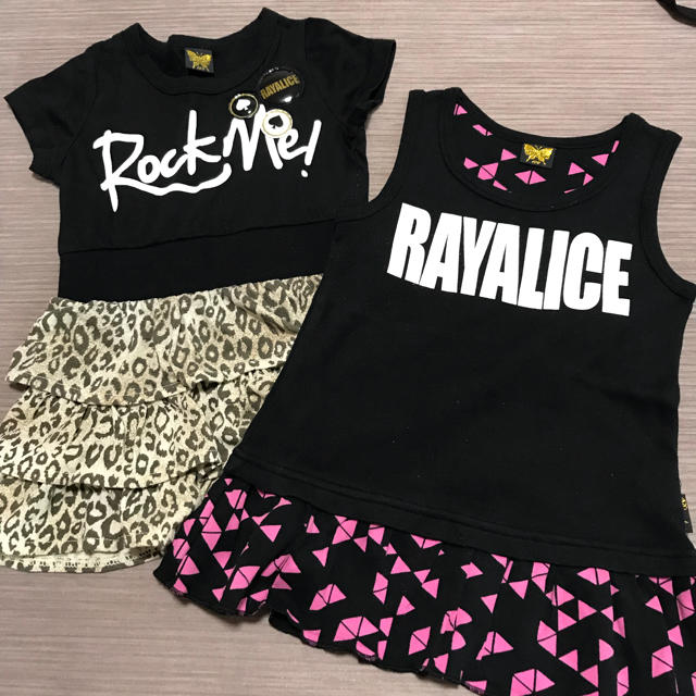 Rayalice(レイアリス)のレイアリス 黒 ワンピース ２枚セット キッズ/ベビー/マタニティのキッズ服女の子用(90cm~)(ブラウス)の商品写真